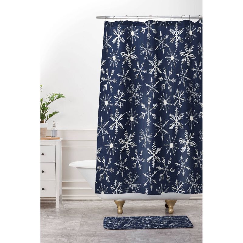 Dash and Ash Wonderland at Night Christmas Shower Curtain Blue - Deny Designs, 4 of 5