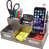 Victor Technology Wood Desk Organizer with Smart Phone Holder Classic Silver 5.5" x 10.4" x 3.5" - 2 of 3