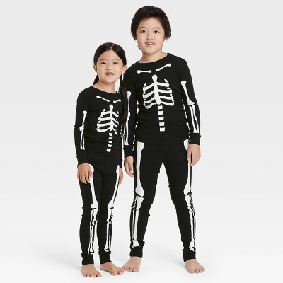 Kids' Halloween Skeleton Matching Family Pajama Set - Black 4