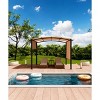 Outdoor Patio Pergola Arched Metal Gazebo with Retractable Canopy Waterproof Sun Shade for Garden Lawn Backyards - 4 of 4