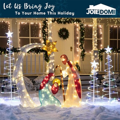 5FT Christmas Nativity Scene Yard Light with White LED Lights