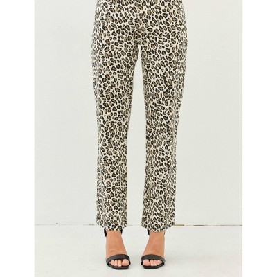 Women's Liza Leopard Cheetah Print Denim Pants - Idem Ditto