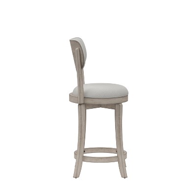 Aged Gray 36" Wood Swivel Counter Stool with Plush Seat