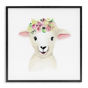 Stupell Industries Baby Lamb Sheep Flower Crown, 17" x 17" - 1 of 4