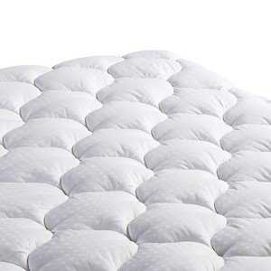 Aoibox Queen Mattress Pad Quilted Cotton Top Cooling Soft Mattress Cover with Down Alternative Filling Deep Pocket 60x80 White - 1 of 4