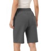 Women's Bermuda Shorts with Zipper Pockets Casual Summer Drawstring Jersey Shorts Elastic Waist Comfy Waffle Shorts - 2 of 4