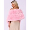 Allegra K Women's Faux Fur Elegant Wedding Cocktail Party Scarf Wrap Cape Shoulder Shawl - 3 of 4
