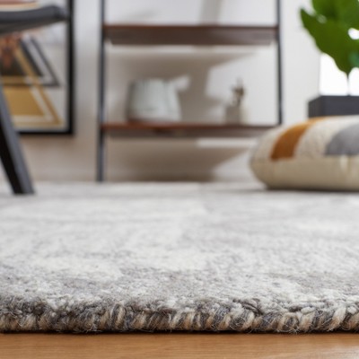 Ivory and Gray Hand-Tufted Wool Runner Rug