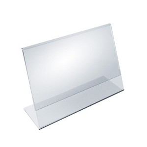 Azar Displays L-Shaped Sign Holders Clear Acrylic 10/Pack (112704)  - 1 of 3