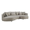 VYNXARIA Modern Sectional curved Sofa Couch for Living Room,Upholstered 5-Seat Sofa Couch Eco-leather Couch Set for Apartment Office,Light Gray - 3 of 4
