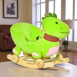 Mshliw 2-in-1 Baby Rocking Dinosaur with Wheels, Plush Ride-On Stroller Toy with Music, Rolling Rocker Chair for Toddlers 18–36 Months, Halloween gift - 1 of 4
