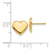 Black Bow Jewelry 10mm Polished Heart Post Earrings in 14k Yellow Gold - 4 of 4