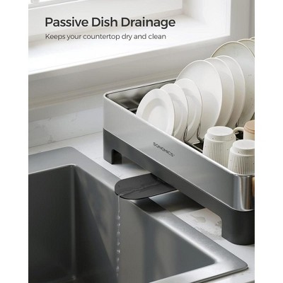 SONGMICS Stainless Steel Dish Drying Rack with Utensil Cup
