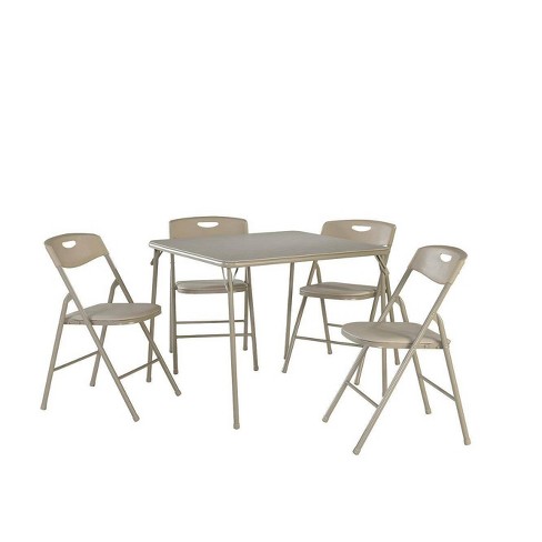 5pc Folding Table Set Black - Plastic Dev Group : Target