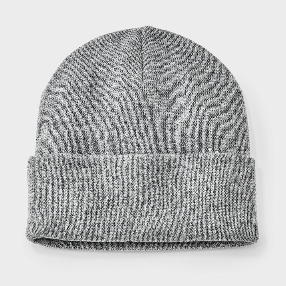 Men's Circular Knit Cuffed Beanie - Goodfellow & Co™ Heathered Gray One Size Fits Most