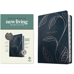 NLT Personal Size Giant Print Bible, Filament Enabled (Leatherlike, Navy Vines, Indexed, Red Letter) - Large Print (Leather Bound) - 1 of 1