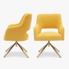 WestinTrends Genevieve Mid-Century Modern Upholstered Boucle Swivel Accent Chair (Set of 2) - 3 of 4