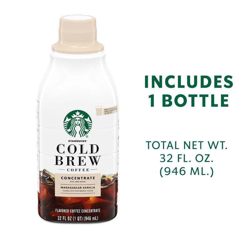 Starbucks Cold Brew Coffee &#8212; Madagascar Vanilla &#8212; Multi Serve Concentrate &#8212; 1 bottle (32 fl oz.), 4 of 9