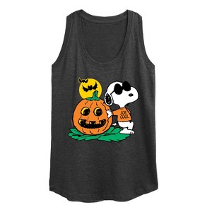 Women's - Peanuts - Joe Cool Pumpkin Graphic Racerback Tank - 1 of 4