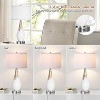 ROTTOGOON 27.5" Table Lamp Set of 2 Modern Art Glass Bedside Lamp Touch Control 3-Way Dimmable USB Ports Handcrafted White Drum Shade 2-Pack - 2 of 4