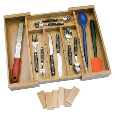 Natural Bamboo Expandable Organizer with Removable Dividers