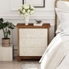 JIONJOY Farmhouse 3-Drawer Dresser - Hand-Carved Leaves Design, Fully Assembled Vintage Storage for Bedroom/Living Room, White & Brown - 3 of 4
