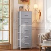 5-Drawer Tall Fabric Dresser with Wood Top, Storage Organizer Chest for Bedroom, Closet, Hallway, Sturdy Steel Frame - 2 of 4