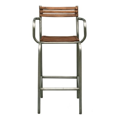 Barclay Wood and Metal Frame Barstool Brown - HomeFare