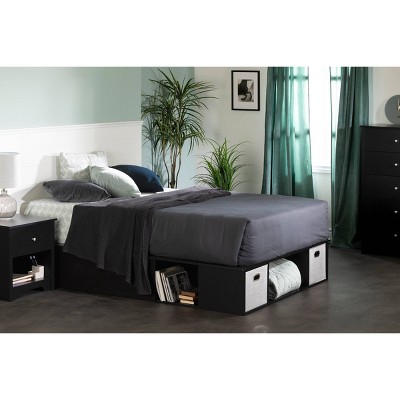 Black Queen Upholstered Storage Bed with Drawers