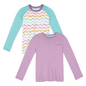 Mightly Girls 2pk Fair Trade Organic Cotton Long Sleeve T-Shirts - 1 of 3