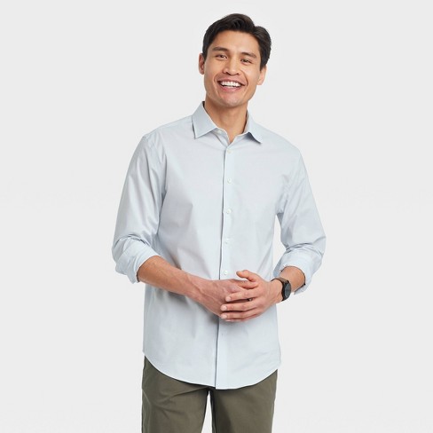 Men's Performance Dress Standard Fit Long Sleeve Button-Down Shirt -  Goodfellow & Co™ Gray S