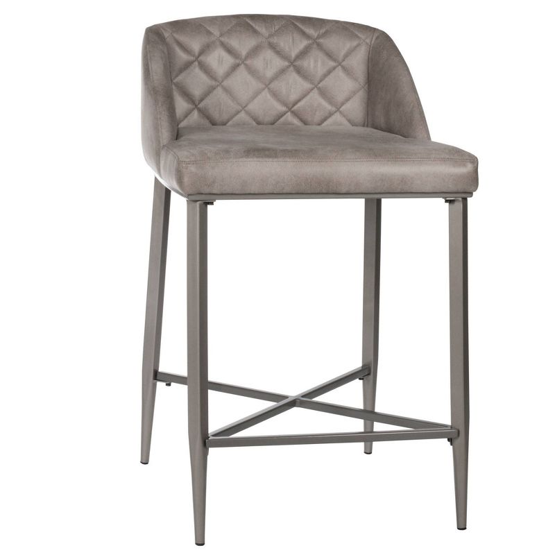 Set of 2 Phoenix Non Swivel Counter Height Barstool Gray - Hillsdale Furniture, 4 of 18
