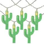 Northlight 10ct Battery Operated Cactus Summer LED String Lights Warm White - 4.5' Clear Wire