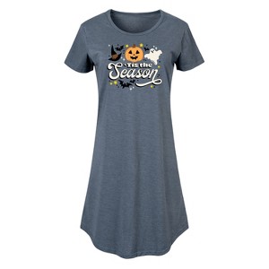 Women's - Instant Message - Tis The Season Fall Graphic T-shirt Dress - 1 of 4