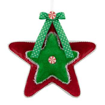 Northlight 8" Red and Green Peppermint Star Christmas Ornament