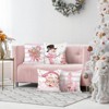 Pink Christmas Throw Pillow Covers 18x18 Inch Santa Claus Snowman Candy Cane Xmas Tree - 3 of 4