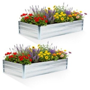 TUYOHW 6x3x2ft Metal Raised Garden Bed,Outdoor Galvanized Planter Box for Vegetables,Flowers,Herbs & Plants - 1 of 1