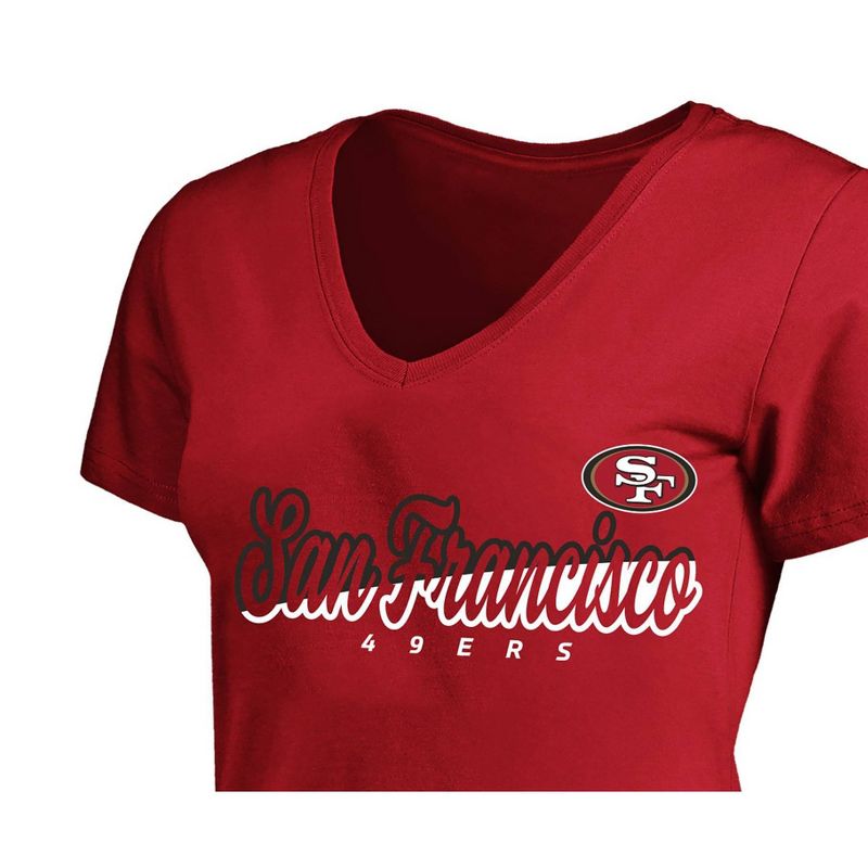 NFL San Francisco 49ers Short Sleeve V-Neck Plus Size T-Shirt, 3 of 4
