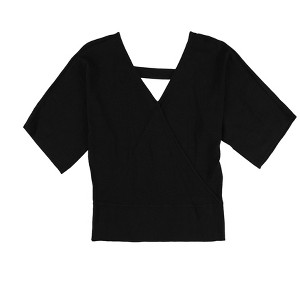 bar III Womens Back Cutout Wrap Blouse - 1 of 2