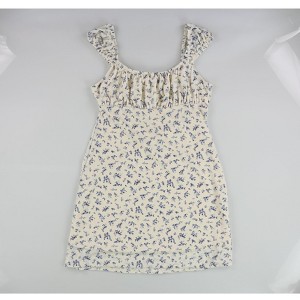 Hippie Rose Womens Floral Mesh Mini Dress, Beige, Large - 1 of 2