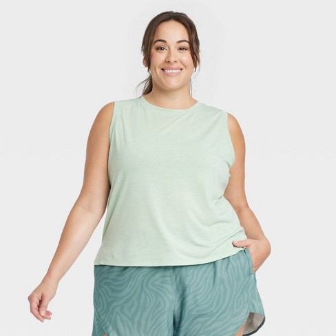 Women's Cropped Active Tank Top - All In Motion™ Fern Green 1X