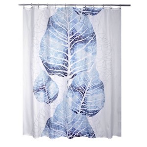 Ocala Fabric Shower Curtain - Moda at Home: Polyester, Botanical Leaf Pattern, Grommet Top, Machine Washable - 1 of 3