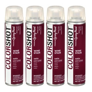 Colorshot Spray Paint Satin Wine Satin 10oz 4pk Value Set Burgundy: Exterior Acrylic Paint & Primer, Fast Drying - 1 of 4