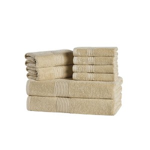 8pc 100% Combed Cotton Towel Set (2 Bath, 2 Hand, 4 Wash) by Sweet Home Collection™ - 1 of 4