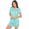 Casual Nights Women's Rayon Printed Short Sleeve Capri Pajama Set - 2 of 4