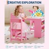 Kids Art desk, Large Kids Craft desk with 2 Chairs, Multi-Functional Art Desk with Storage Shelves for Children Room, Kindergarten, Playroom,School - 4 of 4