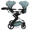 Bayer: Pram Xeo Twin - Green & White Stars - Seats 2 Dolls Up to 18", Shoulder Bag, Adjustable Handle, Foldable, Kids Toy, Ages 3+ - 3 of 4