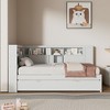 NicBex Twin Size Daybed 85" L Modern Wooden Bed Frame with Trundle and Storage Shelves for Bedroom, Living Room, No Box Spring Required - 2 of 4