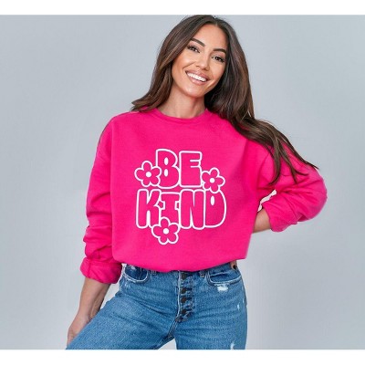 Simply Sage Market Women's Graphic Sweatshirt Retro Be Kind Flowers