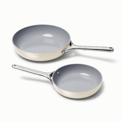 Cream Ceramic Nonstick Mini Fry Pan with Stainless Steel Handle